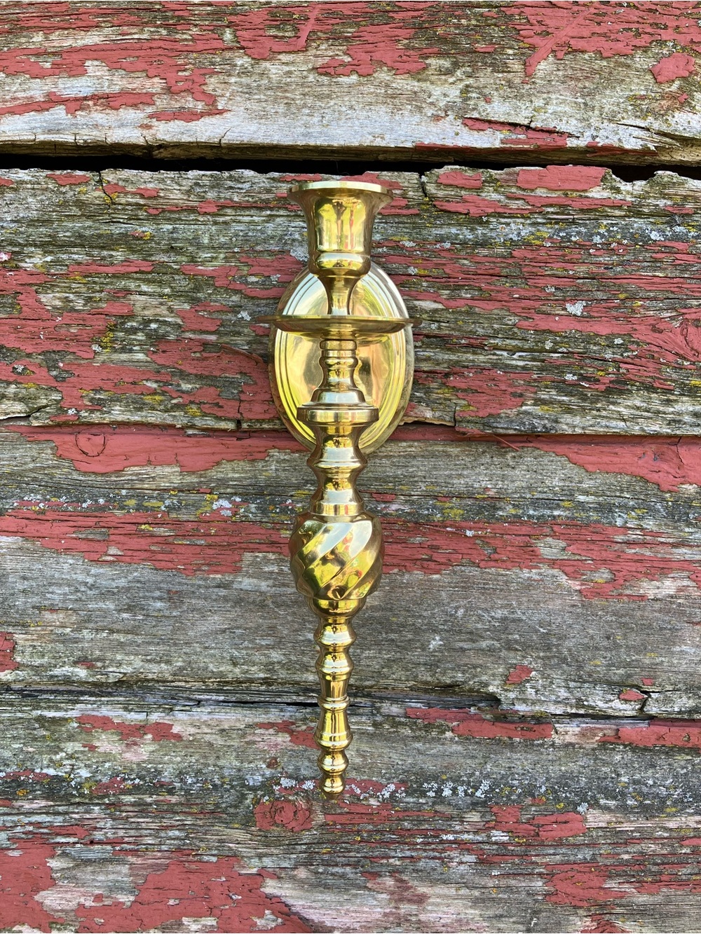 Whimsical Vintage Set of Solid Brass Candlestick Wall Sconces Cottage Decor - Picture 9 of 14